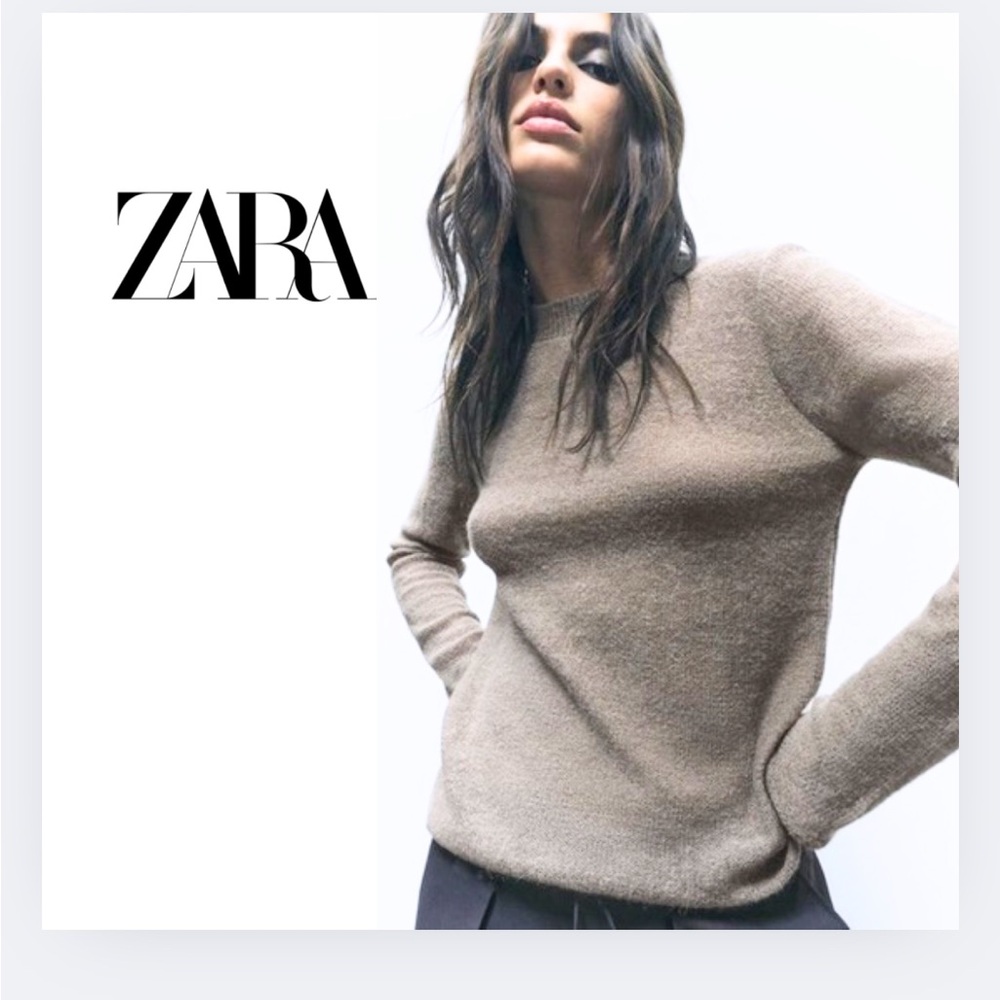 🆕 Zara Women's Tan Sweater alpaca wool blend sz S